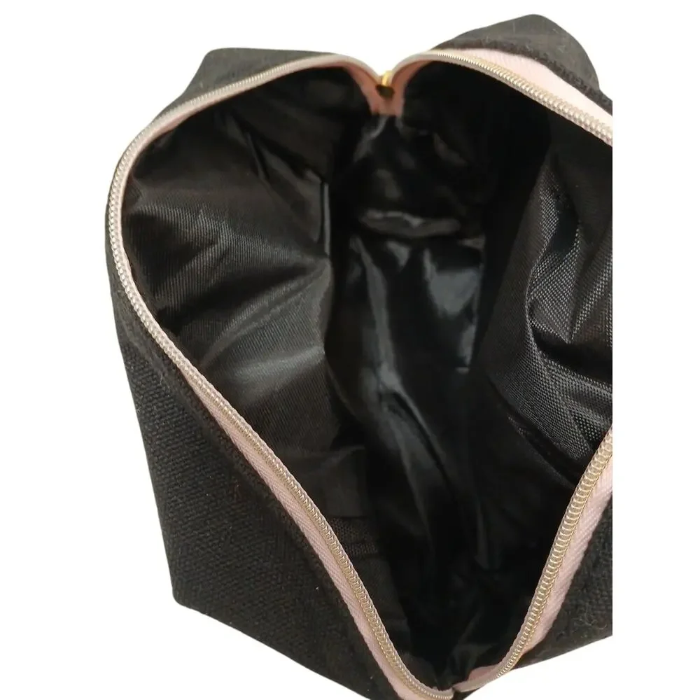 Marc Jacobs Daisy Black Makeup Cosmetics Bag Pouch Flowers Designer Canvas‎